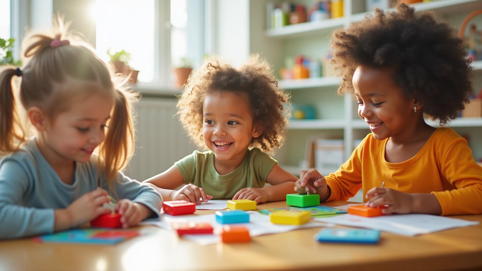 Happy children learning